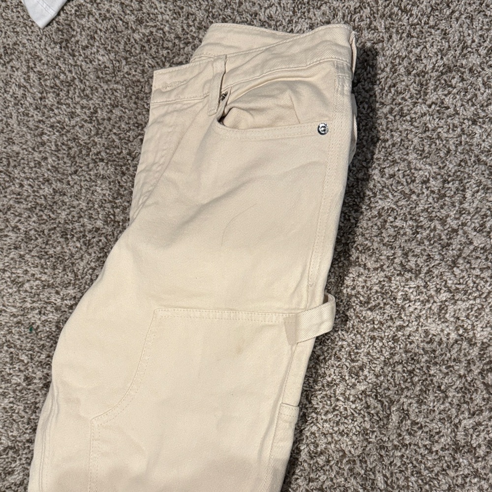 Fashion Nova Men's Cream Cargo Pants